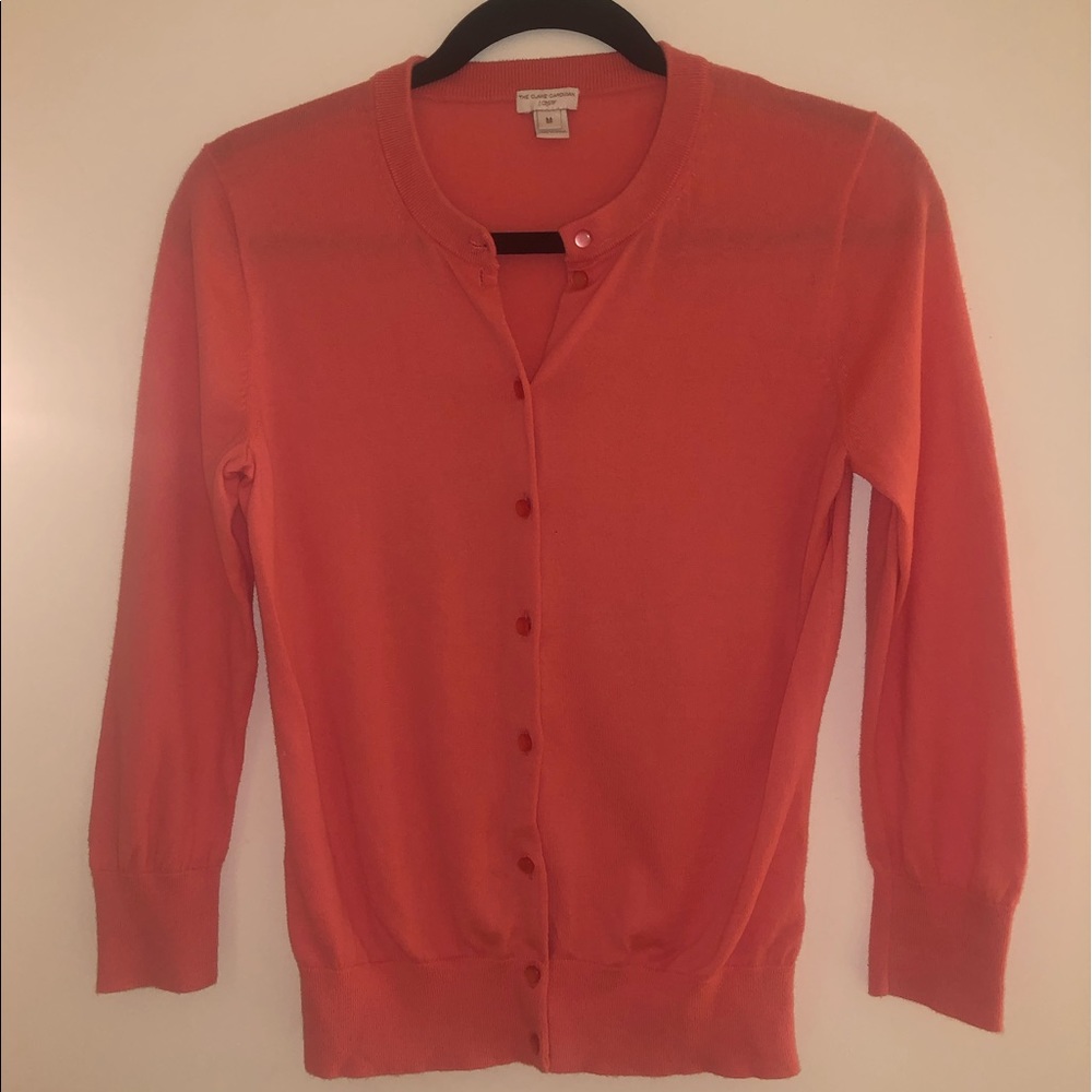 The Clare Cardigan by J. Crew in Coral